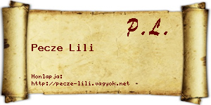 Pecze Lili névjegykártya