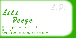 lili pecze business card